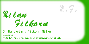 milan filkorn business card