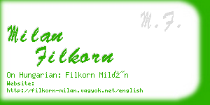 milan filkorn business card